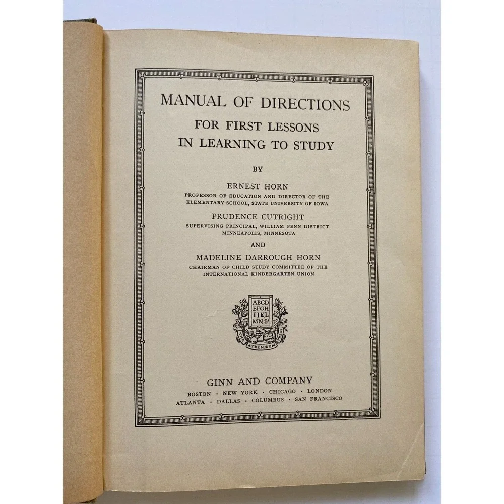 Lot Set of 2 Antique Readers First Lessons In Learning To Study 1926 Teachers Ed